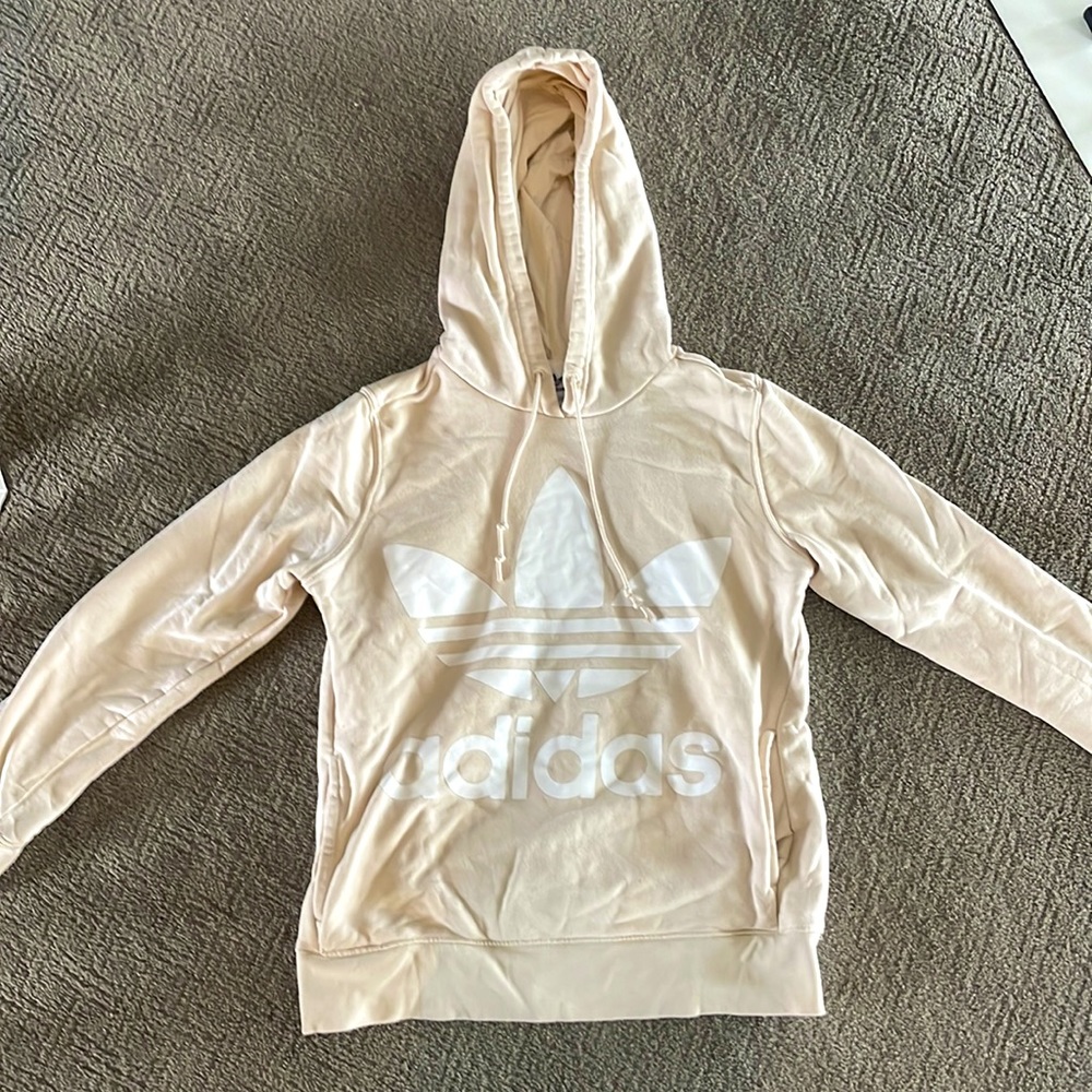 Adidas size small women’s sweatshirt. Gently worn. Cream color.